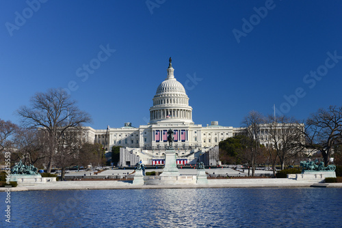 US Capitol with inauguration flags - Washington DC United States © Orhan Çam