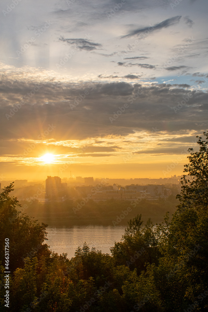 panorama of Nizhny Novgorod at sunset panorama of Nizhny Novgorod at sunset