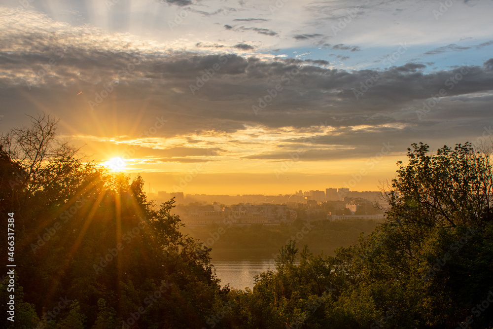 panorama of Nizhny Novgorod at sunset panorama of Nizhny Novgorod at sunset