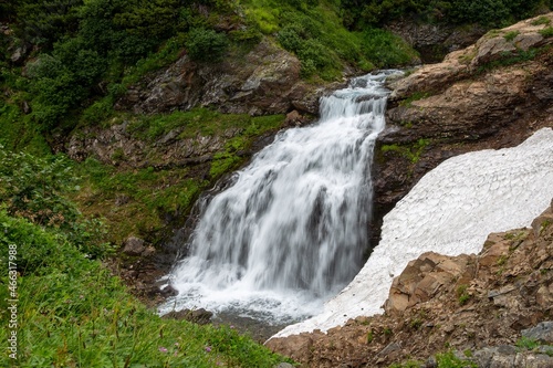 Waterfall in Vatchkazhets valley  former volcano field   Kamchatka  Russia