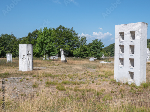 Settimia Spizzichino Memorial Park: Marble Statues Dedicated to the Shoah at Campocecina in Carrara in Tuscany, Italy photo