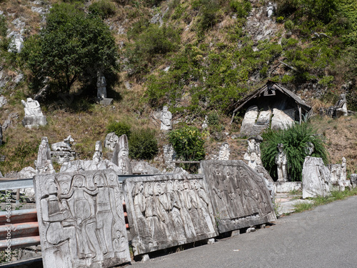 Marble Sculptures by Mario Del Sarto, Outdoors in the Public Place of Mortarola in Carrara - Tuscany, Italy photo