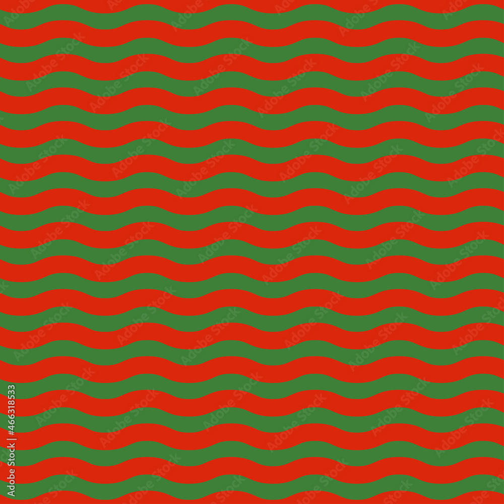 Seamless pattern with Christmas decoration. Green and red wavy stripes pattern. Seamless pattern with Christmas decoration. Green and red wavy stripes pattern.
