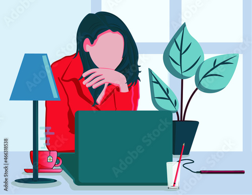  the girl at the work table