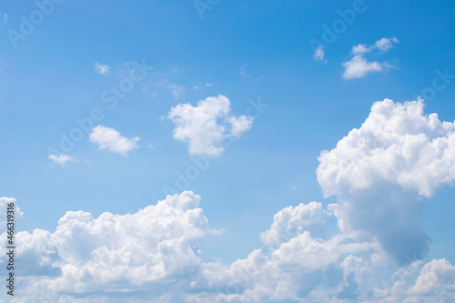 clear sky and big clouds