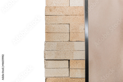 Fotografie A bunch of refractory bricks, fire-resistant brick blocks