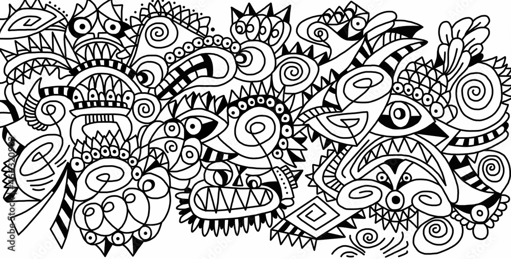 Black and white pattern on white background, abstract design
Black and white pattern on white background, abstract design