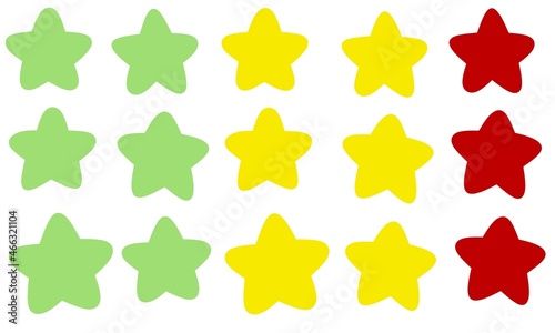 5 colorful stars for reting