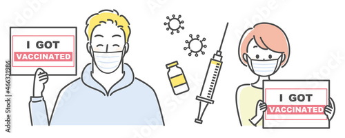 simple illustration of getting vaccinated