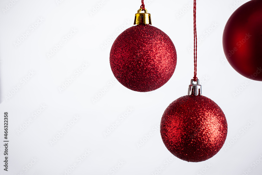 Red christmas ball on white background Red christmas ball on white background