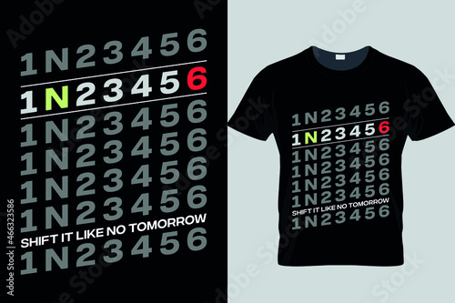 Bike gear number typography t-shirt design