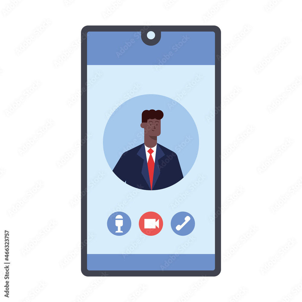 afro businessman in smartphone afro businessman in smartphone