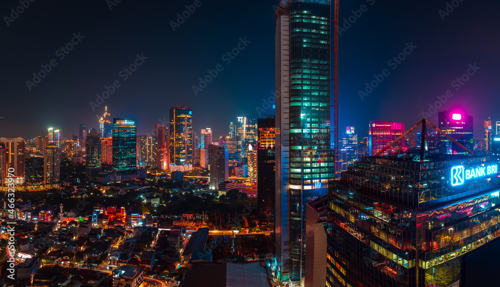 Jakarta city skyline at night