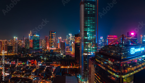 Jakarta city skyline at night