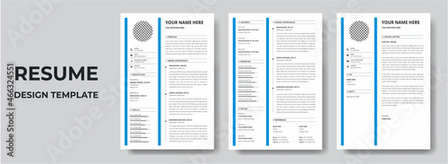Clean Modern Resume and Cover Letter Layout Vector Template for Business Job Applications, Minimalist resume cv template, Resume design template, cv design, multipurpose resume design