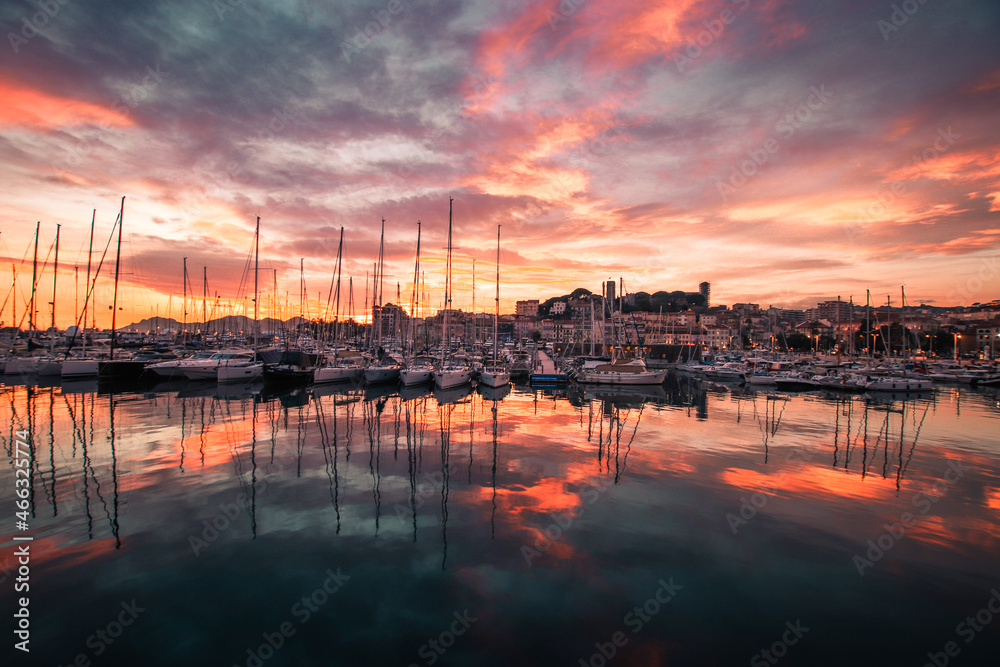 sunset at the marina