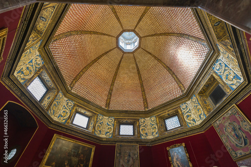 Firenze, Italy - August 18, 2021: interior shot of Galleria degli Uffizi, no people are visible. photo
