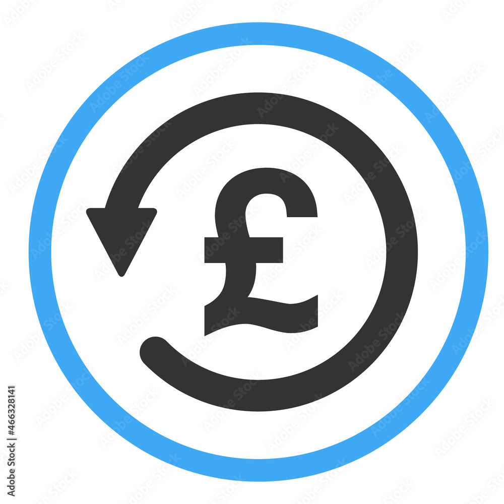 Chargeback pound icon symbol, return gbp money isolated on white background Chargeback pound icon symbol, return gbp money isolated on white background
