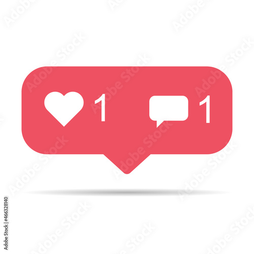Follower notification symbol for application instagram. Web app button for social media. Vector illustration icon