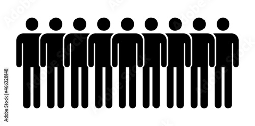 Grouping people flat icon isolated on white background. Teamwork symbol. Community vector illustration