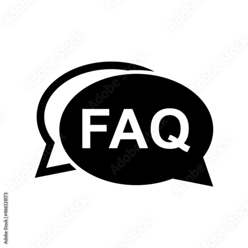 FAQ, frequently asked questions vector icon. Information speech bubble symbol, help message
