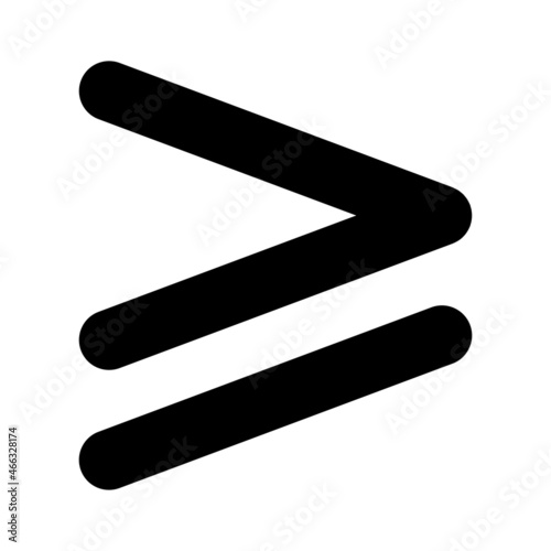 Greater than or equal to mathematics symbol, education maths icon, web element vector illustration design, finance sign