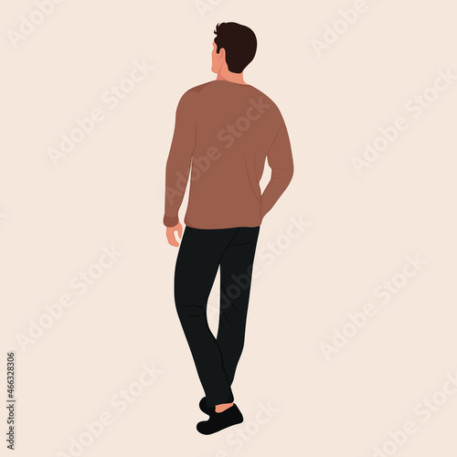 Flat vector people illustration. Casual abstract man. 