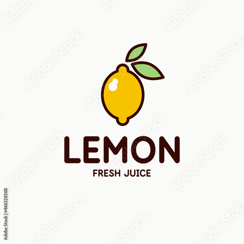 Illustration of a lemon in a flat style. Isolated image on a light background. Vector icon.