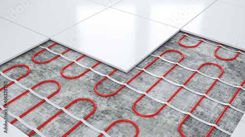 Warm floor, heated 3d.