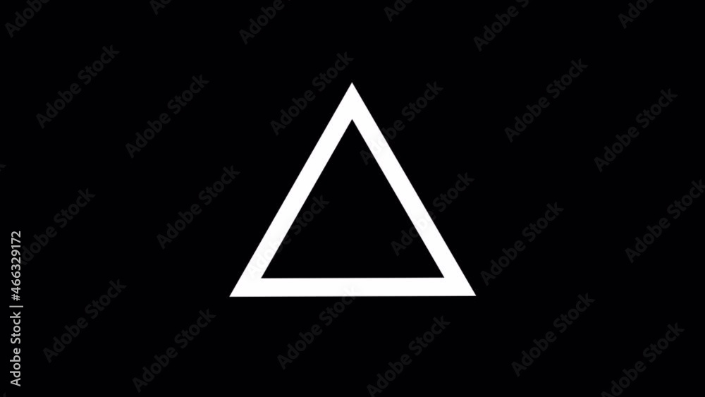Modern cyber glitch triangle symbol. Glitch effect. Alpha channel.