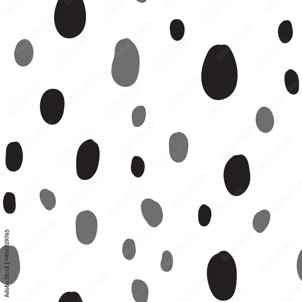 Polka dots seamless pattern. Hand drawn doodle circles monochrome texture background. Random spots. Polka dots seamless pattern. Hand drawn doodle circles monochrome texture background. Random spots.