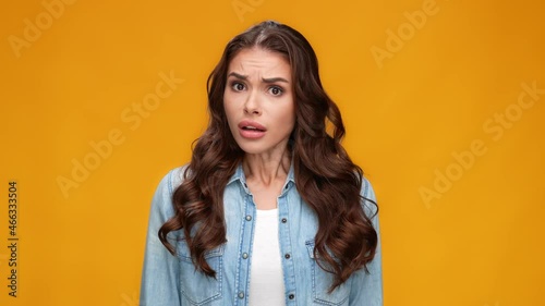 Frustrated rejected girlfriend frown face offended disillusion