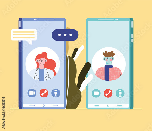 doctor and patient in videocall
