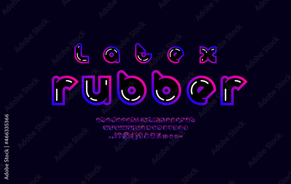Bright modern alphabet, original rounded font, trendy letters from A to Z and numbers from 0 to 9, vector illustration 10EPS Bright modern alphabet, original rounded font, trendy letters from A to Z and numbers from 0 to 9, vector illustration 10EPS