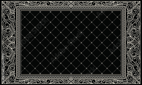 Decorative ornate monochrome retro design frame