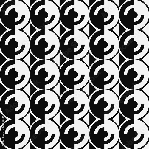 Black-white abstract rings. A vector with the same rings. Simple circles or rings.