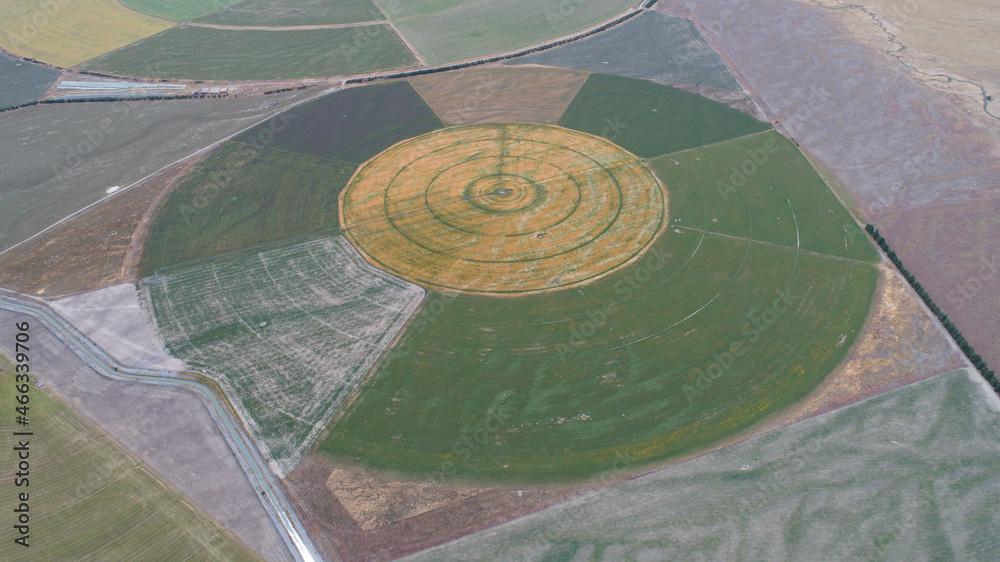 circle crop fields seen from above circle crop fields seen from above