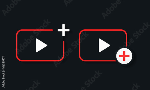 Add video icon. Upload new video. Illustration vector