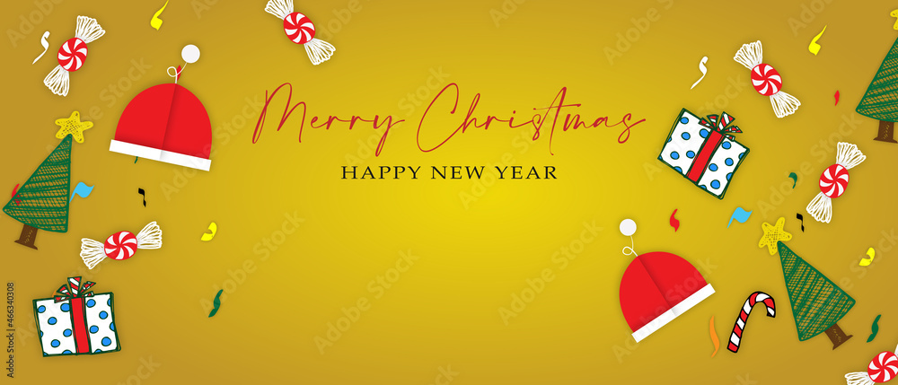 merry Christmas banner of paper