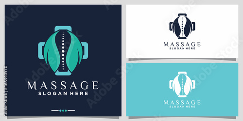 Massage logo design template with creative concept Premium Vector