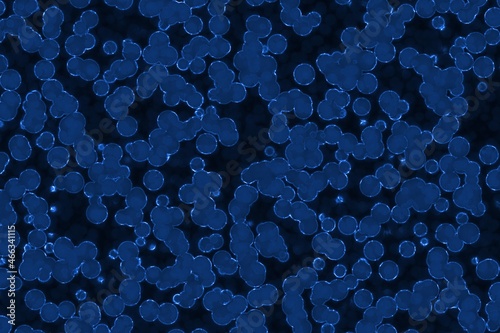 Obraz na plátně cute artistic blue many organic micro organisms computer art background or textu