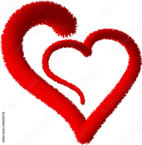 Romantic soft fur red heart/