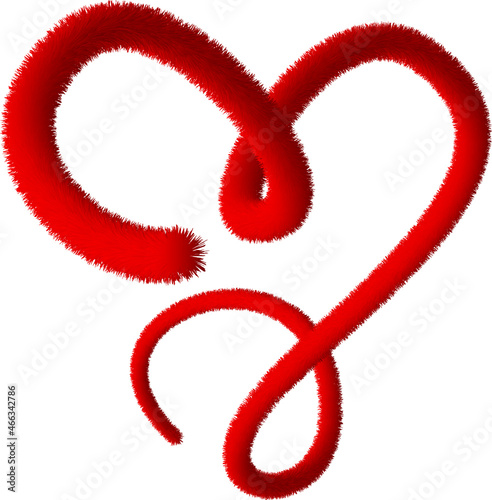 Romantic soft fur red heart.