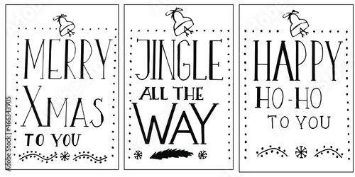Set merry christmas postcard for the holidays