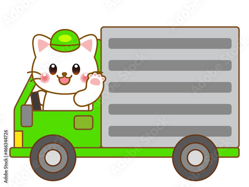 トラックを運転する猫＿ベクター