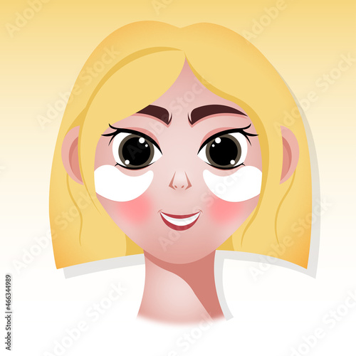 girl with patches on her eyes