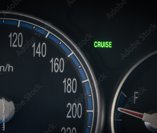 Cruise control light on close up