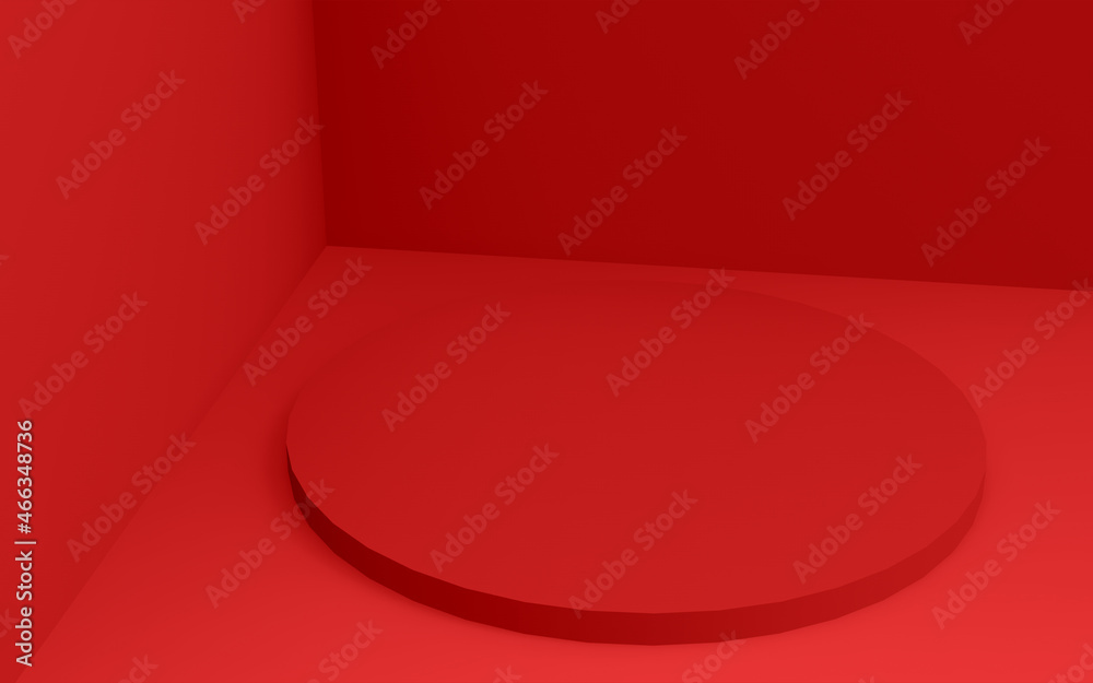 Abstract 3d red color cylinder podium minimal studio background. Abstract 3d red color cylinder podium minimal studio background.