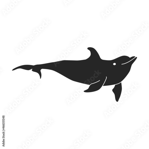 Dolphin vector icon.Black vector icon isolated on white background dolphin.