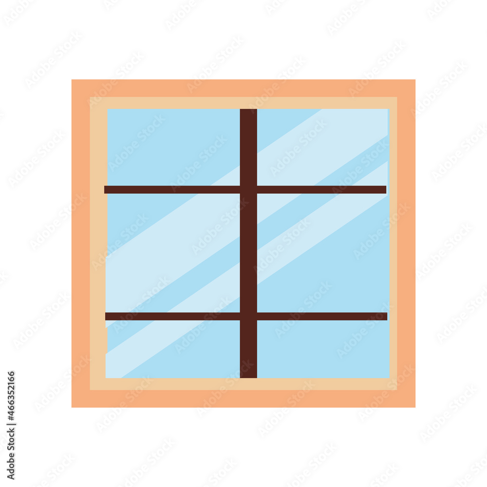 The window is square on a white background for use in web design The window is square on a white background for use in web design